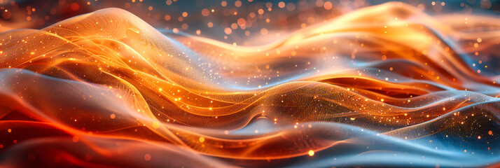 Smooth Golden Light and Abstract Design, Bright and Futuristic Wave, Elegant Motion and Energy...