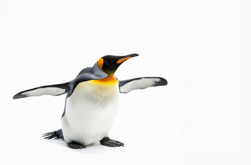 Big King penguin isolated on white background.