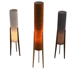 floor lamp isolated on white background, interior lighting, 3D illustration, cg render