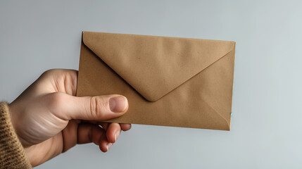 Fototapeta premium hand holding envelope
