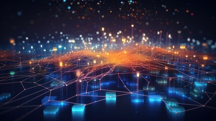 Fototapeta premium Big data technology and data science illustration