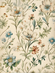 tiny-florals-encapsulated-in-a-vintage-pen-drawing-style-arranged-meticulously-for-wallpaper-design