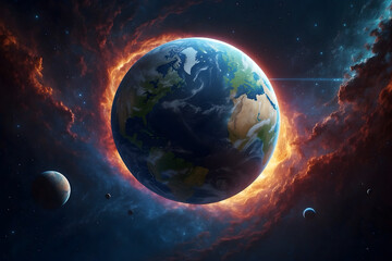 Obraz na płótnie Canvas A scene of the earth in space