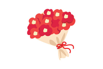 A Bunch Of Red Flowers With Ribbon | Valentine's Day Series