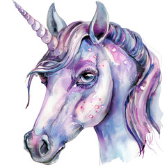 Cute Unicorn Toy Watercolor Artwork