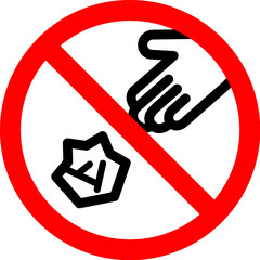 ゴミを放る手と禁止マーク、ポイ捨て禁止 - 747784826