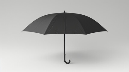 black umbrella mock up isolated on white