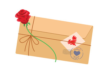 Love Letter In A Brown Envelope Adorned With Roses | Valentine's Day Series