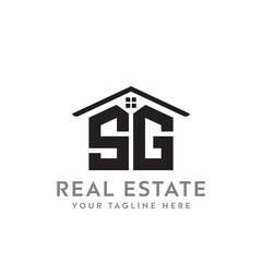 Initial letter SG real estate logo. roofing logo with letter SG. SG home logo