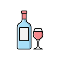 Wine icon vector stock illustration