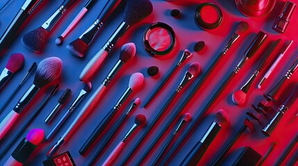 Decorative cosmetics display. Generative AI