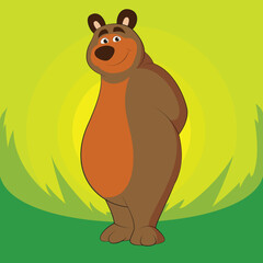 Cartoon cute teddy bear wirh background