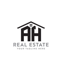 Initial letter AH real estate logo. roofing logo with letter AH. AH home logo