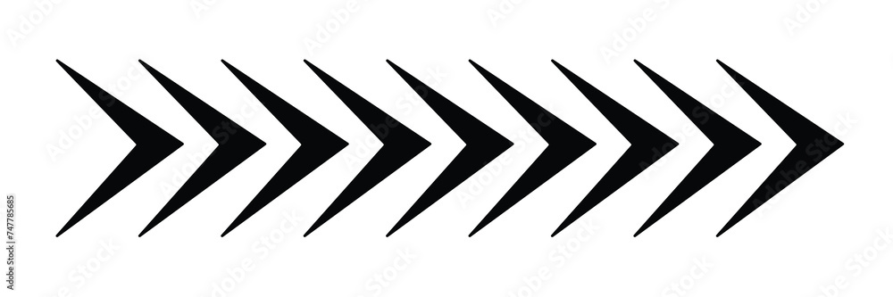 Poster arrow chevron symbol. black arrows symbols set. blend effect. vector isolated on white. vector illus