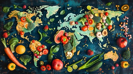 global movement towards sustainable eating, highlighting diverse cuisines that prioritize the planet's health