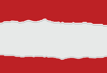 Torn a half sheet of red paper with free copy space. Vector template paper design. Vector illustration. Eps file 699.