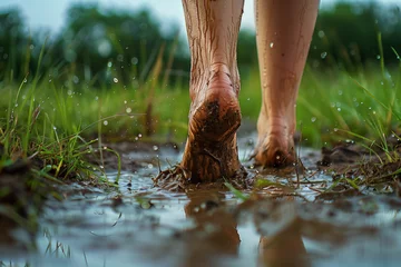 Foto op Plexiglas Naturverbunden: Die Freiheit nackter Füße im Grün © Jibber 