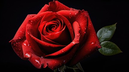 Beautiful red rose in studio