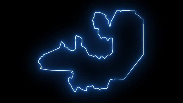 map of Salta in argentina with glowing neon effect