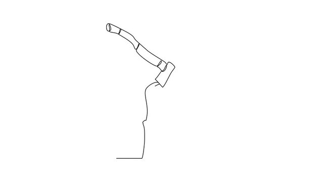 Animated self drawing of the people are splitting wood in the forest using the ax in their hands video design illustration. Splitting wood activity illustration in simple linear style video design.