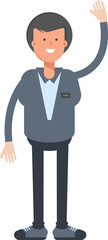 Male Character Raising Hand Illustration
