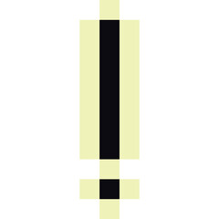 Pixel art monochrome exclamation mark symbol