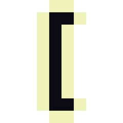 Pixel art monochrome left square bracket symbol