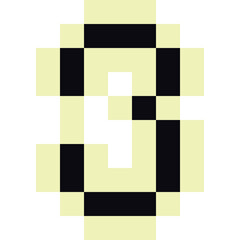 Pixel art monochrome number 3 icon
