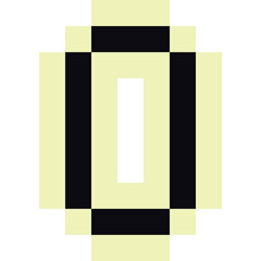 Pixel art monochrome 0number  icon