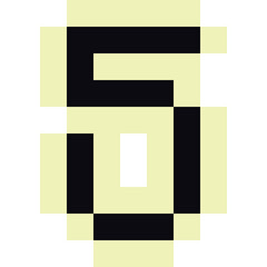 Pixel art monochrome number 5 icon