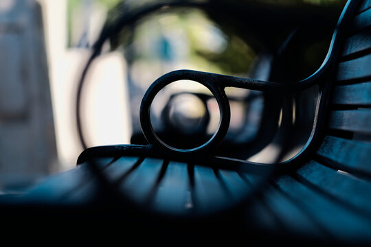 looking through a bench 