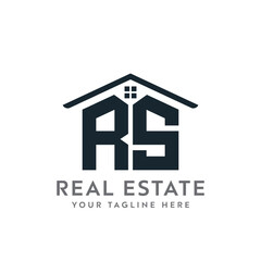 Initial letter RS real estate logo. roofing logo with letter RS. RS home logo
