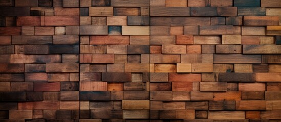 A wall built entirely out of wooden blocks is showcased, demonstrating a sturdy and rustic construction method. The blocks are intricately stacked to create a strong and visually appealing barrier.
