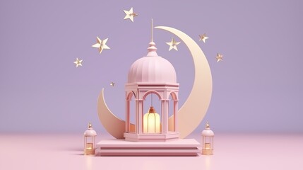 Ramadan kareem and eid fitr islamic concept background lantern illustration for wallpaper, poster, greeting card and flyer.