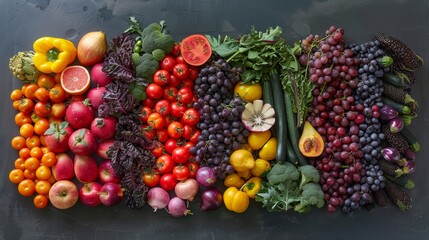 vibrant colors and textures of organic produce, celebrating the diversity of nature