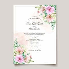 Watercolor Floral Invitation Card Design