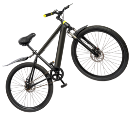 Black Mountain Bike isolated on white, Mountain Bicycle Isolated on White background PNG File.