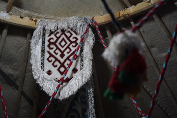 Decorative elements for a yurt, a Kazakh traditional house.