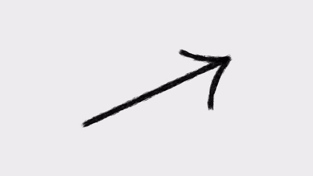 2d animation of appearance of 20 animated hand-drawn arrows set with boil effect. 4K video with alpha-channel.