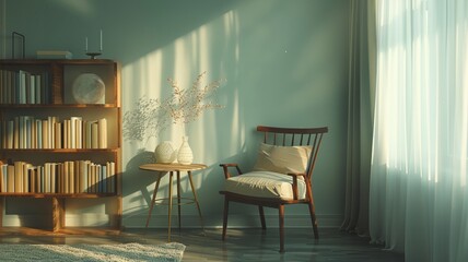 Tranquil study corner with Scandinavian design embracing simplicity and sunlight