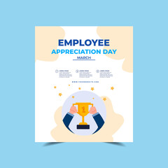 Flat employee appreciation day vertical poster template  Flat employee appreciation day horizontal...