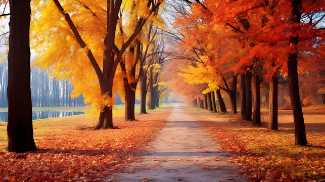 Vibrant autumn maple leaves nature beauty showcase wallpaper