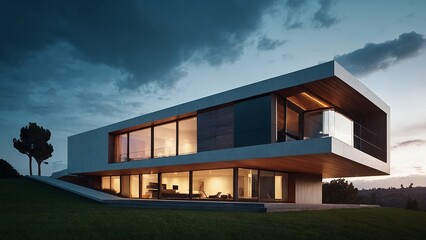Modern futuristic house exterior design