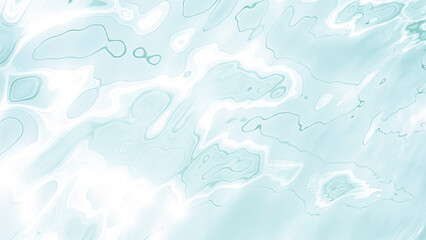 Blurred transparent blue colored clear calm water surface texture with splashes and bubbles. Water...