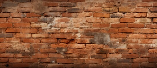 A red brick wall serves as the backdrop for a white clock, standing out against the textured surface. The clocks hands move steadily, ticking away the hours against the rugged bricks.