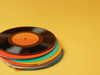 disc set on a yellow background 