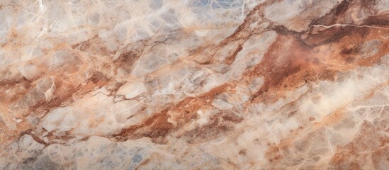 A detailed view of a rustic marble surface with a vibrant blue sky in the background, showcasing the high resolution Italian random matte texture.