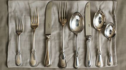 A set of fork, spoon and knife