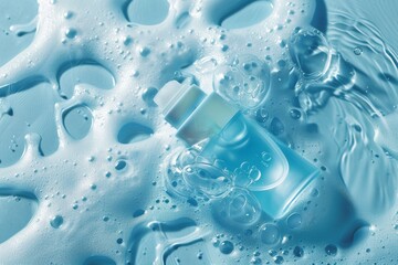 Facial repairing patch skin care cream. Skincare treatment products: natural lotion, skincare glasses gel, oil, pipette with soft serum and dais jar pot