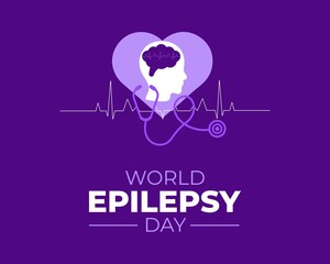 Purple Day of Epilepsy. 26 March.  Holiday concept. World Epilepsy day banner, poster and card. Jpeg format.